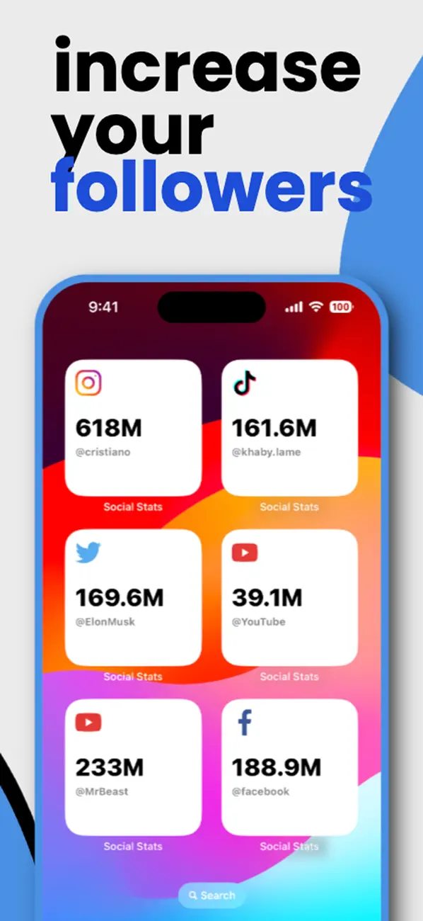Social Stats Widget: Followers screenshot 2