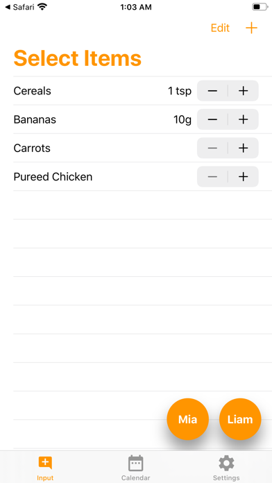 Solid Food Diary screenshot 2