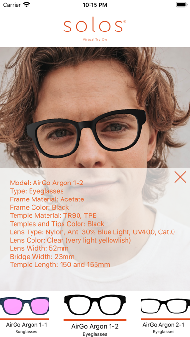 Solos VTO - TryOn Glasses screenshot 3