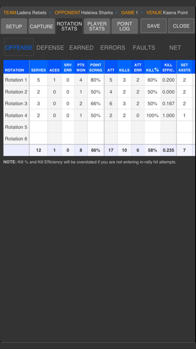 SoloStats 123 Volleyball Stats screenshot 1