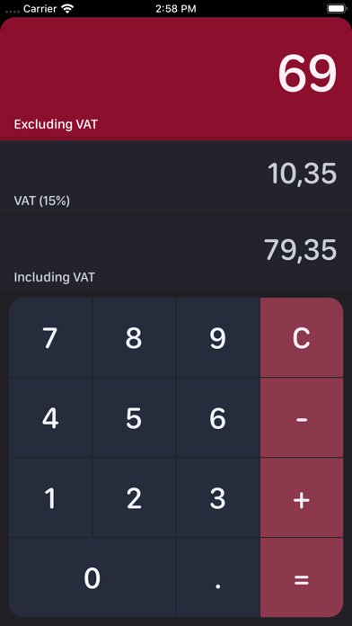 South African VAT Calculator screenshot 1