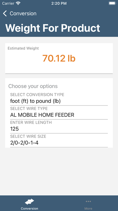 Southwire® Conversion Calc screenshot 2