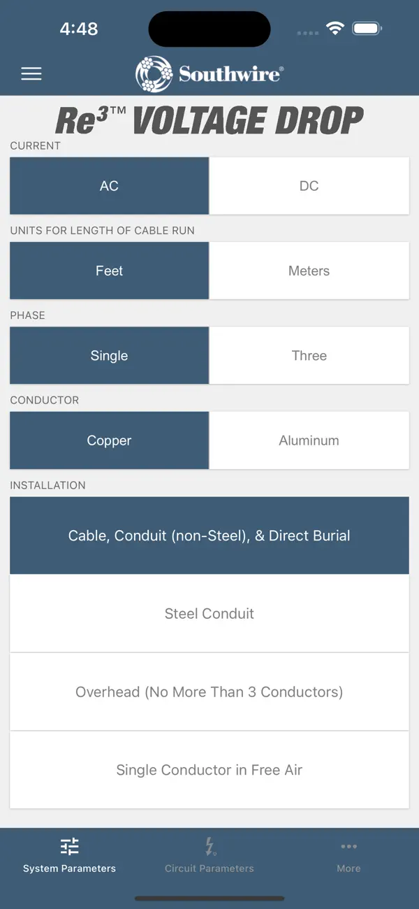Southwire® Voltage Drop Calc screenshot 4