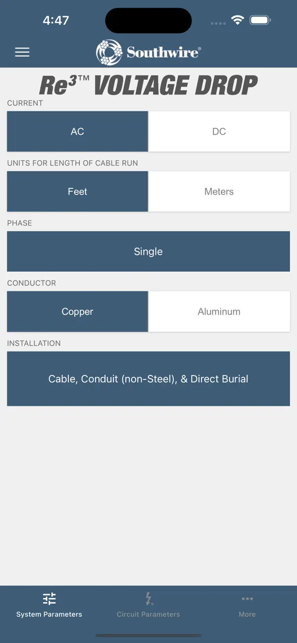 Southwire® Voltage Drop Calc screenshot 5