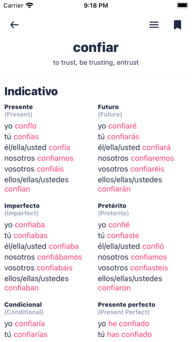 Spanish Conjugation & Verbs screenshot 3