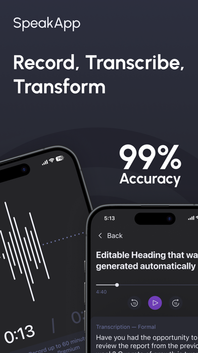 SpeakApp AI: Voice Notes screenshot 1
