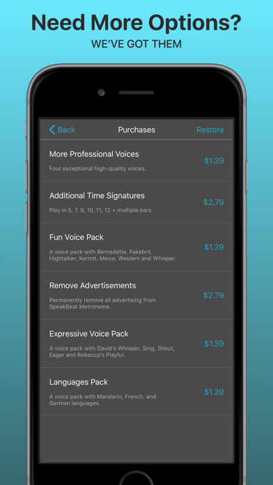SpeakBeat Metronome - 1 2 3 4 screenshot 1