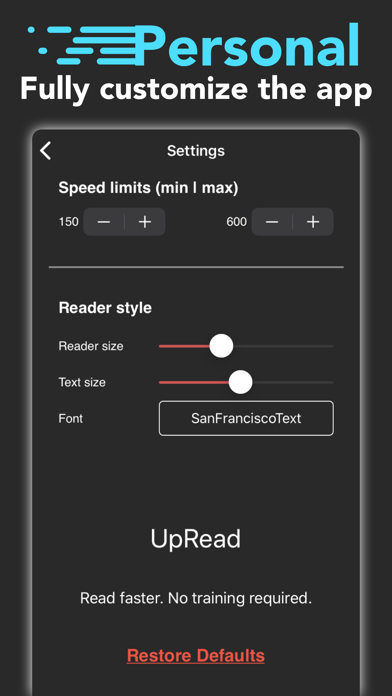 Speed Reading UpRead screenshot 2