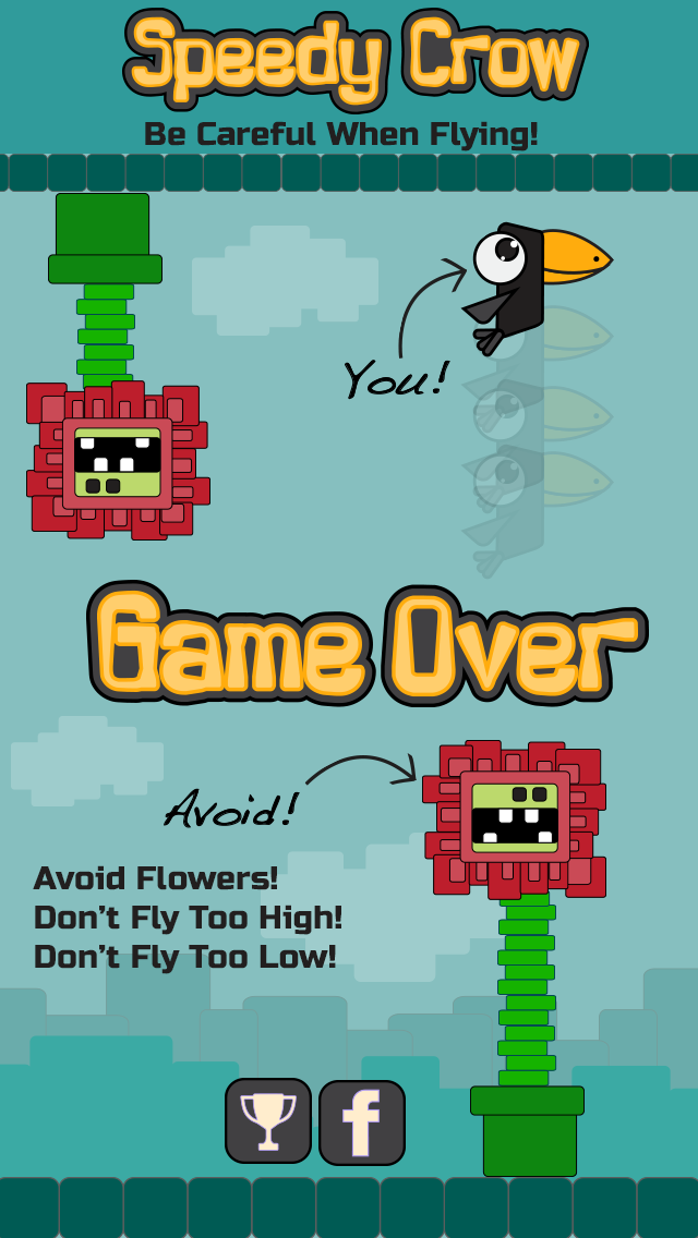 Speedy Crow-The Single Tap Adventure Of A Funny Flying Crazy Bird! screenshot 1