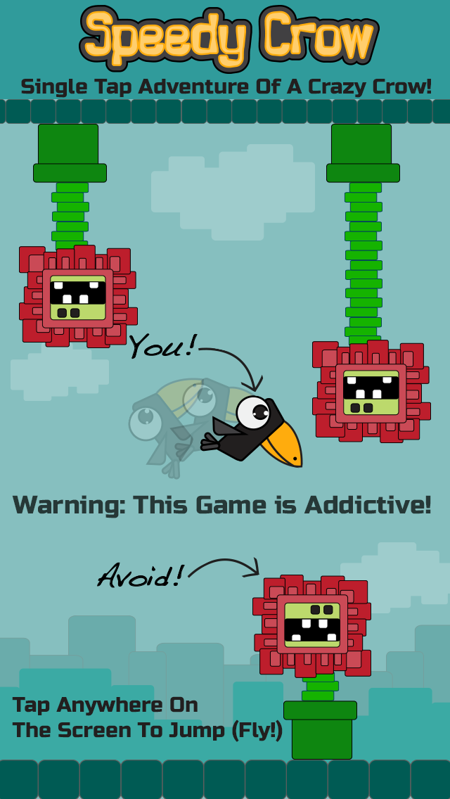 Speedy Crow-The Single Tap Adventure Of A Funny Flying Crazy Bird! screenshot 3