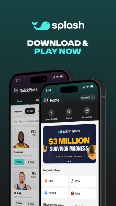 Splash Sports | Survivor & DFS screenshot 1