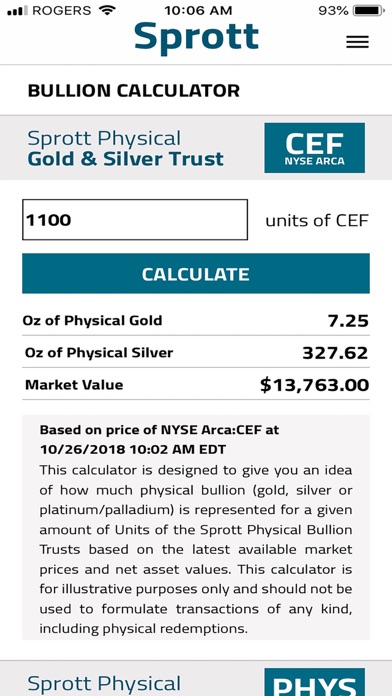 Sprott Tracker screenshot 1