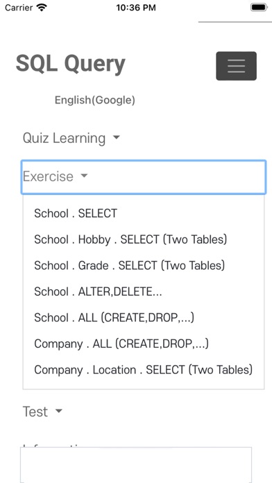 SQL query - SQL 쿼리 학습, 테스트 screenshot 3