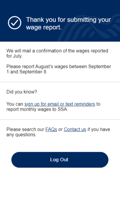 SSA Mobile Wage Reporting screenshot 2