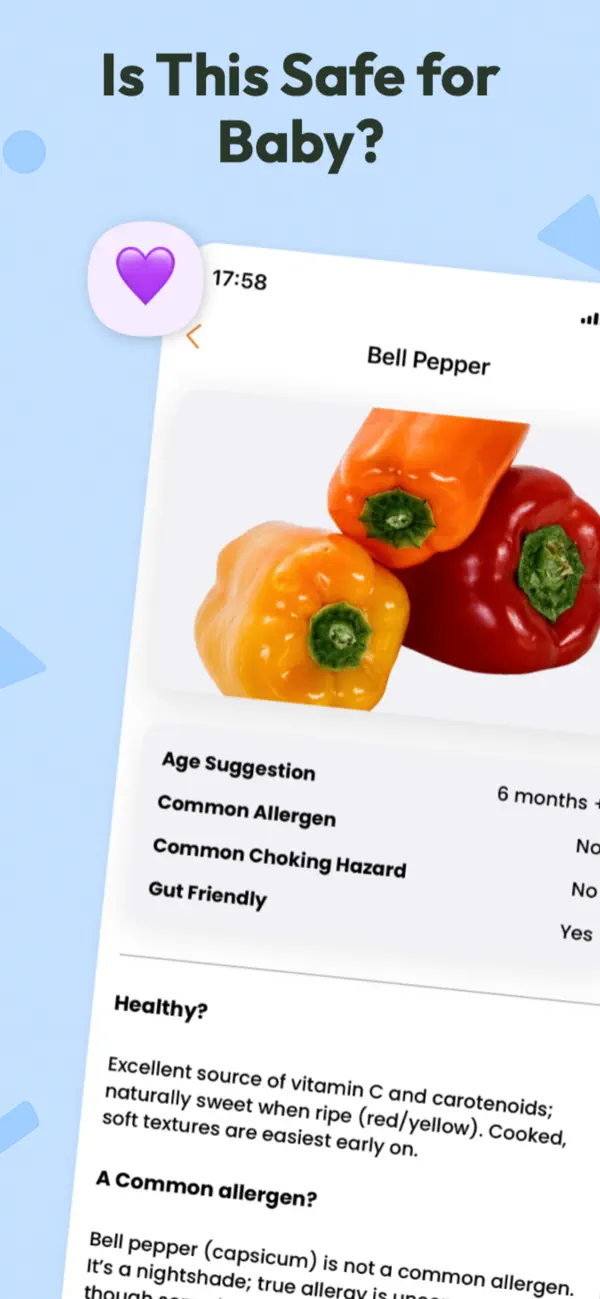 Starting solids baby food screenshot 1
