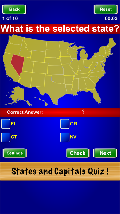 States and Capitals Quiz ! screenshot 2