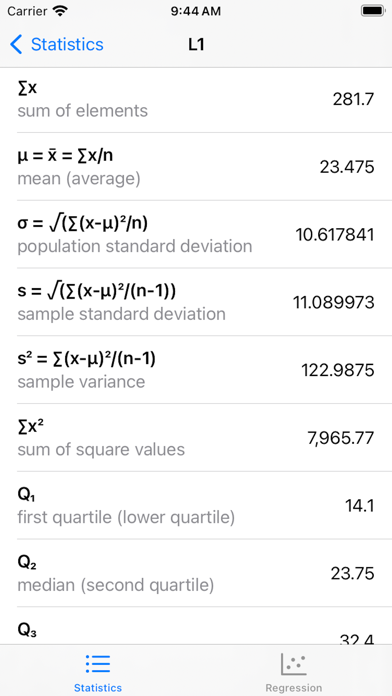 Statistics Calculator++ screenshot 8