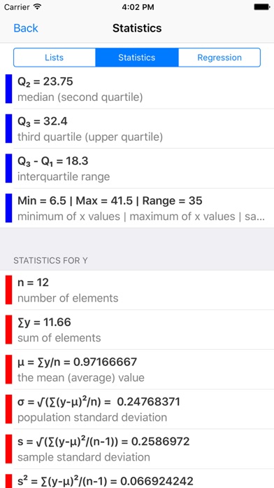 Statistics Calculator-- screenshot 1