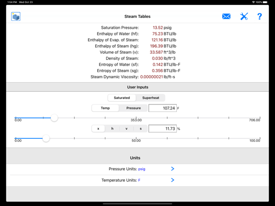 Steam Tables screenshot 10
