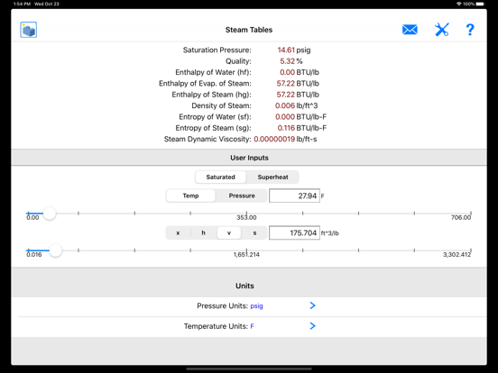 Steam Tables screenshot 8