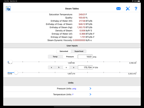 Steam Tables screenshot 6