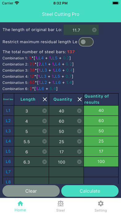 Steel cutting optimization Pro screenshot 3