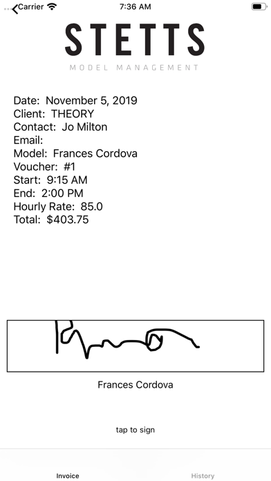 Stetts Models Voucher Tracking screenshot 3