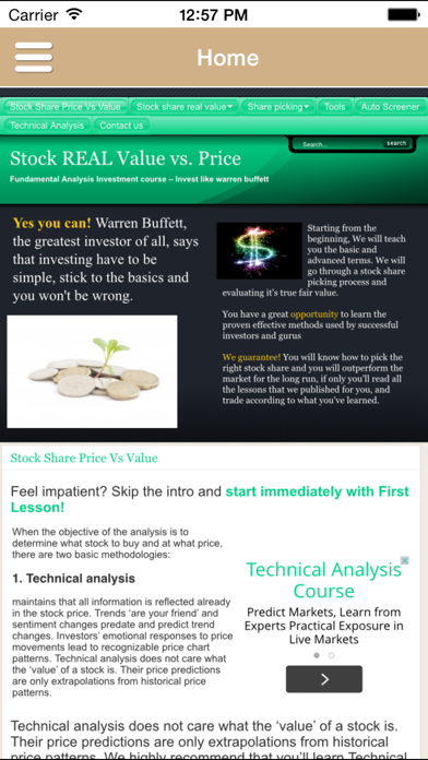 Stock Value Fundamental Dow Jones Course screenshot 2
