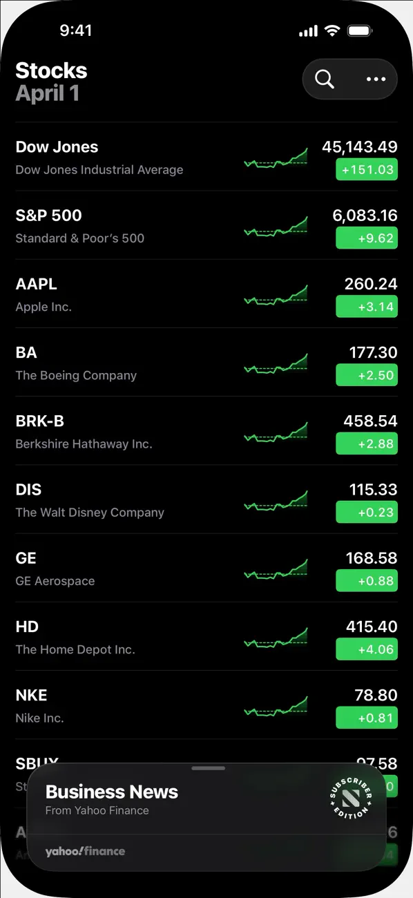 Stocks screenshot 3