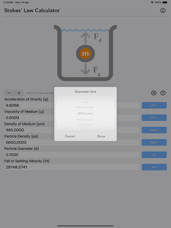 Stokes Law Calculator screenshot 7