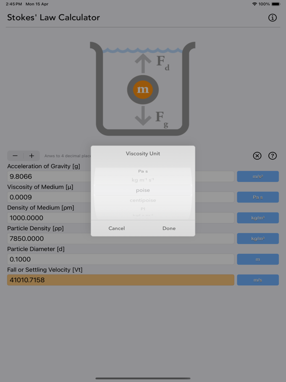 Stokes Law Calculator screenshot 9