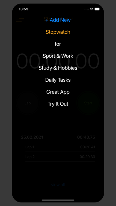Stopwatch for Sport & Work screenshot 4