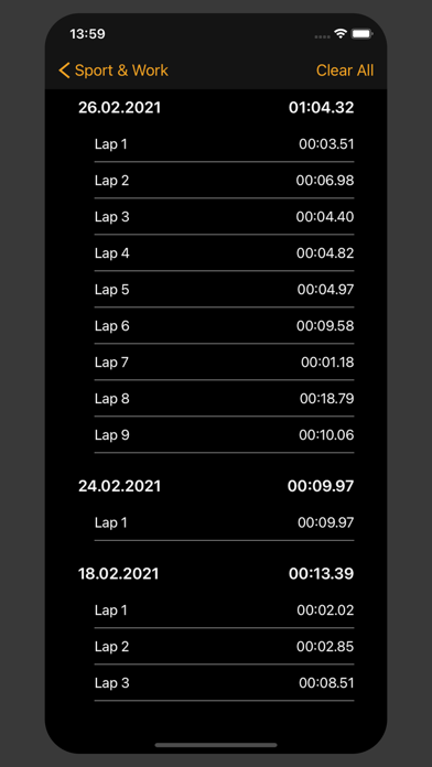 Stopwatch for Sport & Work screenshot 2