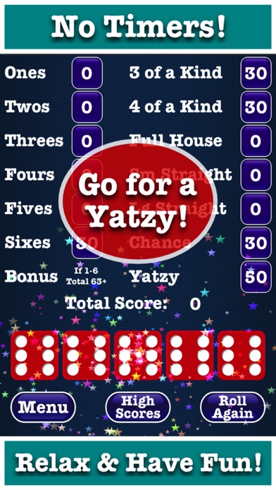 Stress Free Yatzy Dice Game screenshot 1