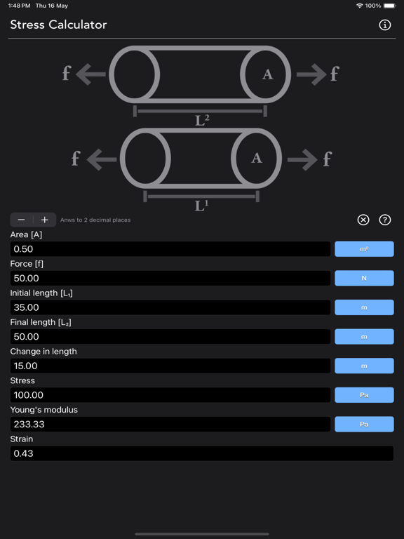Stress Strain Calculator screenshot 1