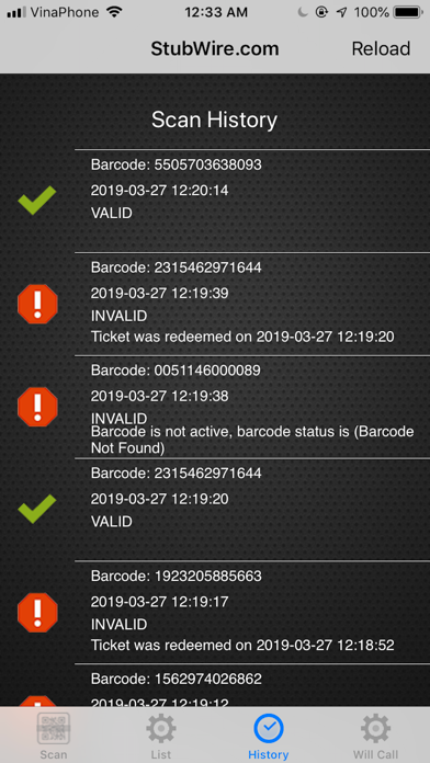 StubWire.com Ticket Scanning screenshot 2