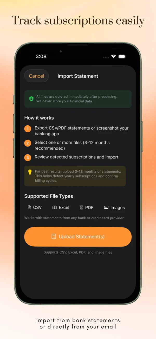 Subcut: Subscription Tracker screenshot 1