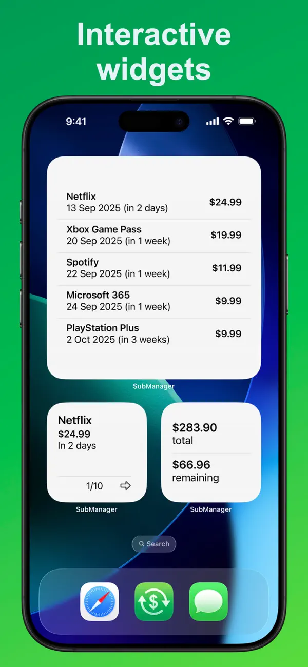 SubManager: Subscription List screenshot 1