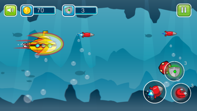 Submarine shooting shark in underwater adventure screenshot 1