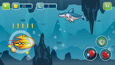 Submarine shooting shark in underwater adventure screenshot 3