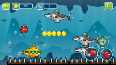 Submarine shooting shark in underwater adventure screenshot 5