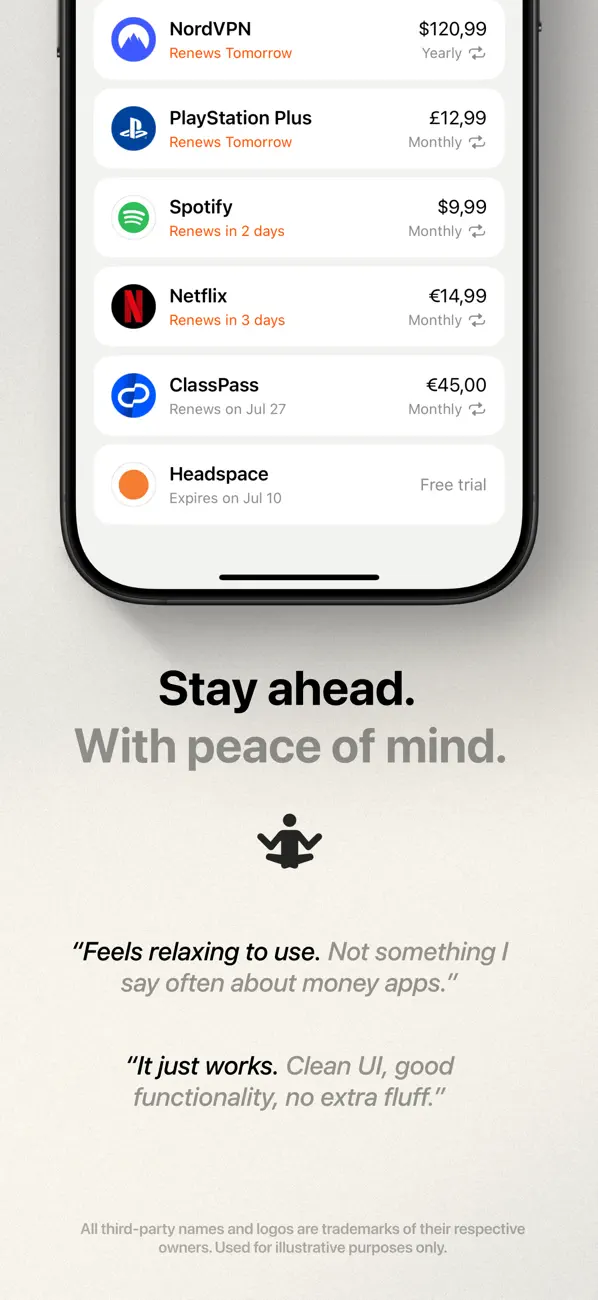 Subo: Subscription Manager screenshot 1