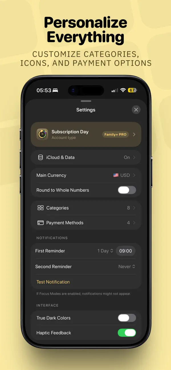 Subscription Day. Calendar screenshot 1