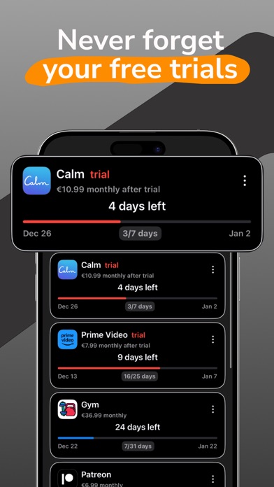Subscription tracker: 99subs screenshot 4