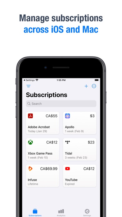 Subscriptions - Track Expenses screenshot 1