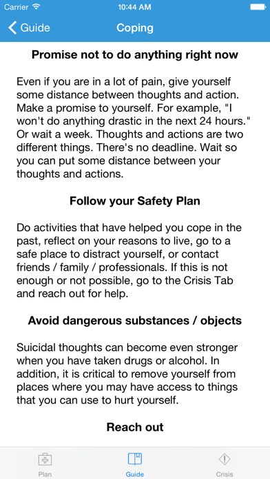 Suicide Safety Plan screenshot 1