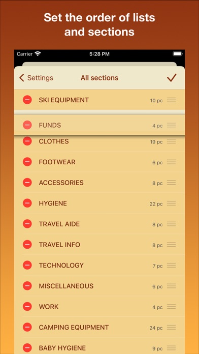 Suitcase things checklist screenshot 1