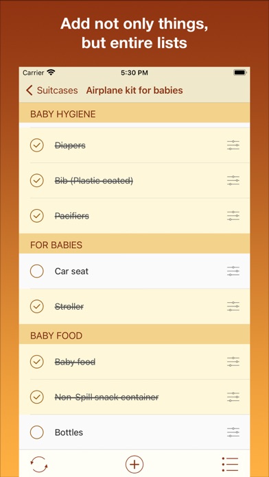 Suitcase things checklist screenshot 2