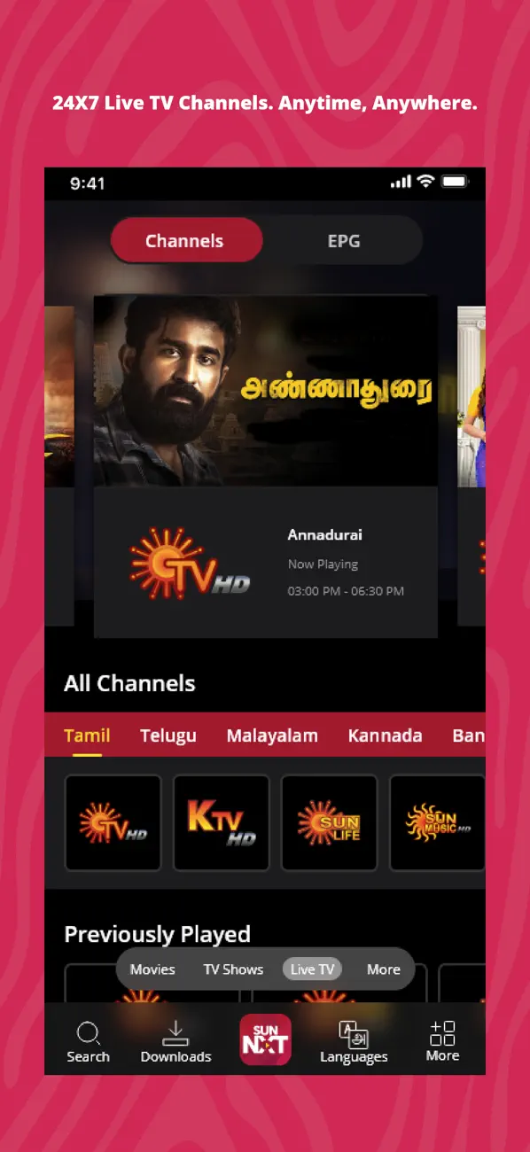 Sun NXT : Live TV & Movies screenshot 2