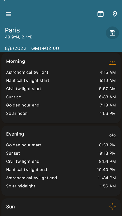 Sun Position Sunrise & Sunset screenshot 1